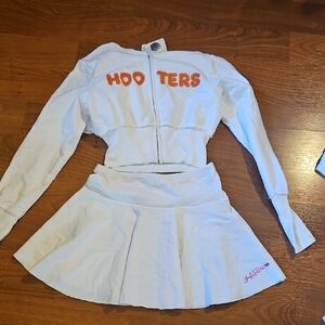 NWT Hooters Crop Full Zip Hoodie Medium And Small Skirt